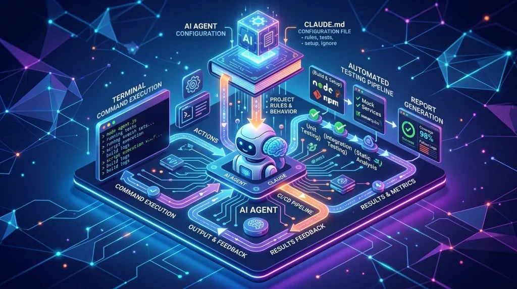 Imagen conceptual que visualiza la transformación digital: a la izquierda, una torre de servidores monolítica antigua y pesada, hecha de piedra agrietada, se está desmoronando; a la derecha, fragmentos brillantes de código digital ligero, módulos de microservicios y una interfaz de terminal moderna emergen del colapso, simbolizando la migración hacia arquitecturas de agentes autónomos en 2026.
